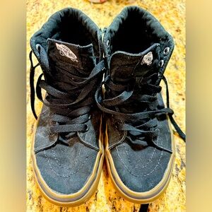 Vans Black High-Top Shoes with Gum Sole